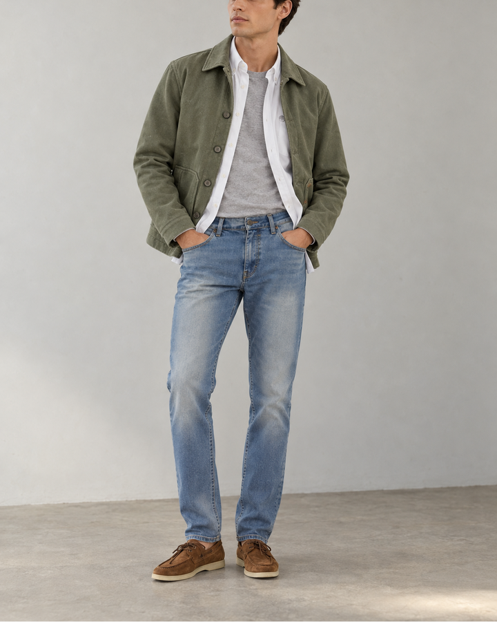 Jean Premium Hombre Recto Azul Claro - Purple Rain