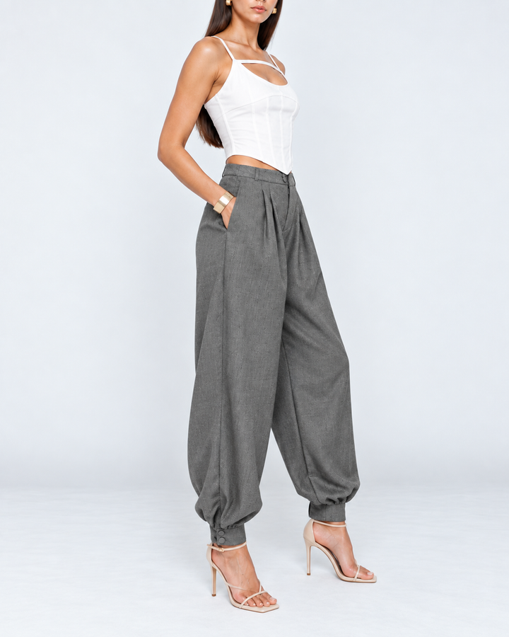 Pantalón Dama Balloon Texturizado Sastre
