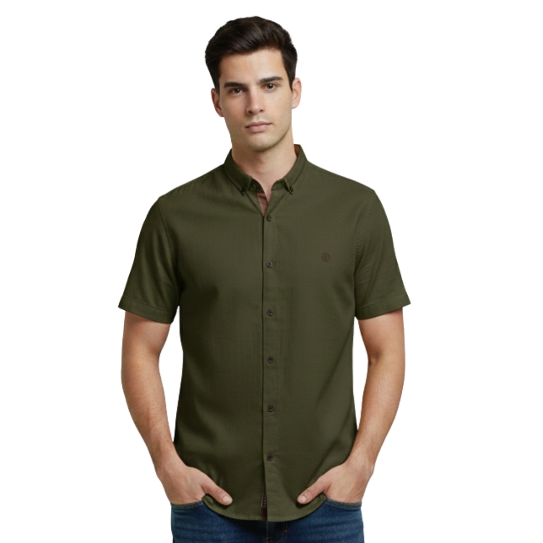 Camisa Manga Corta Rayon Spandex Tacto Suave