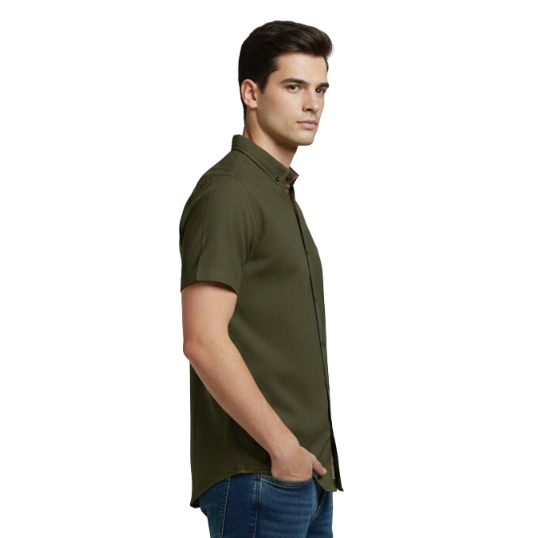 Camisa Manga Corta Rayon Spandex Tacto Suave