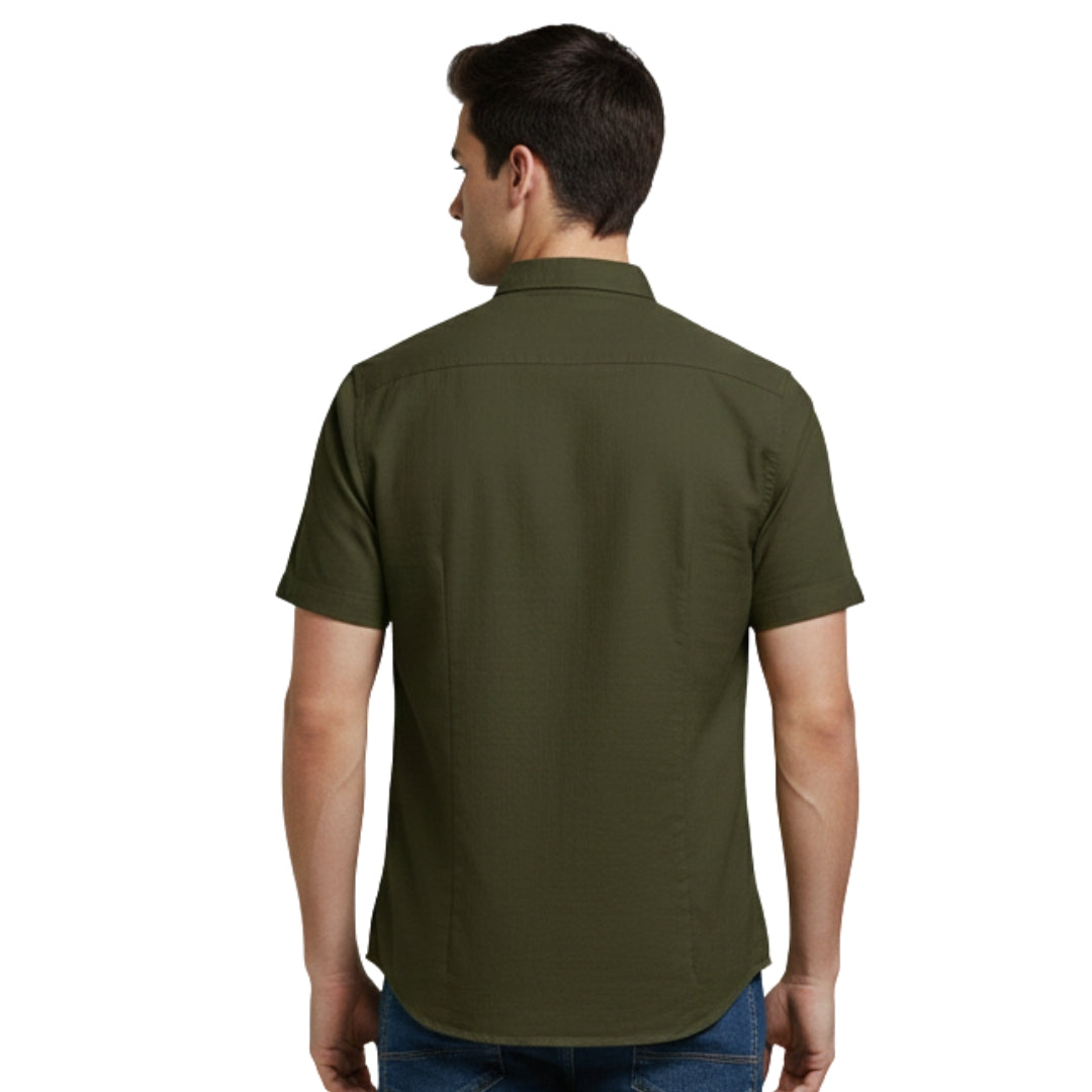 Camisa Manga Corta Rayon Spandex Tacto Suave