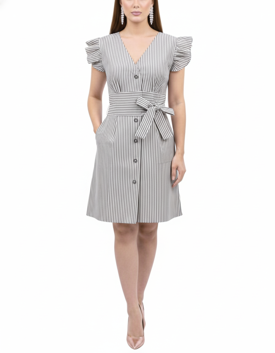 Vestido Rayas y Volantes