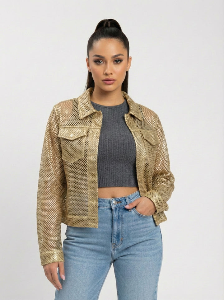 Chaqueta Efecto Metalizado