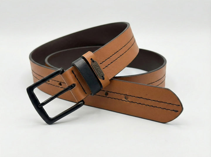 CINTURON CUERO DOBLE AGUIJÓN