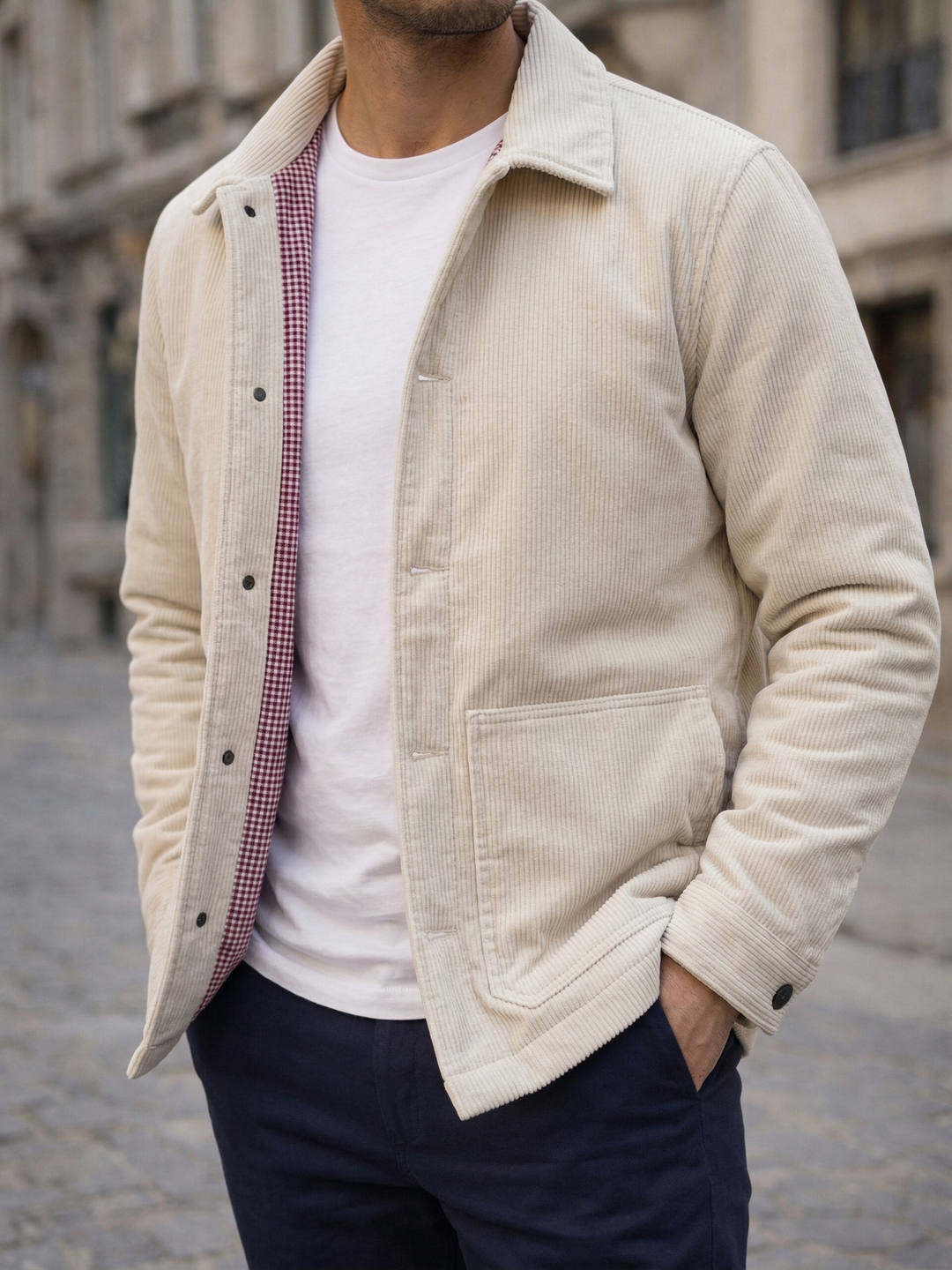 Chaqueta Signature- Pana Acolchada Hombre Crudo - Purple Rain