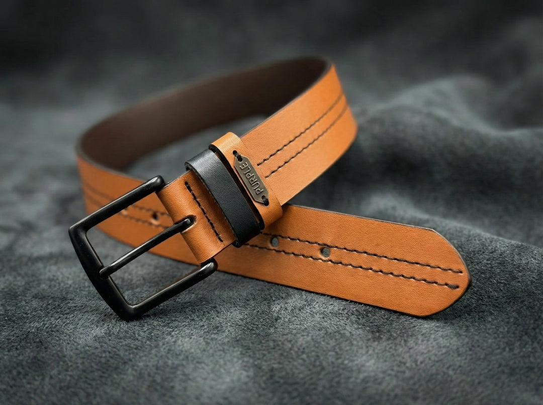 CINTURON CUERO DOBLE AGUIJÓN