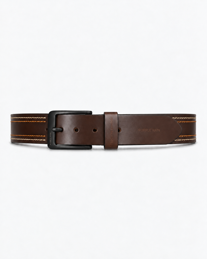 Cinturón de cuero para hombre con doble costura | Purple Rain