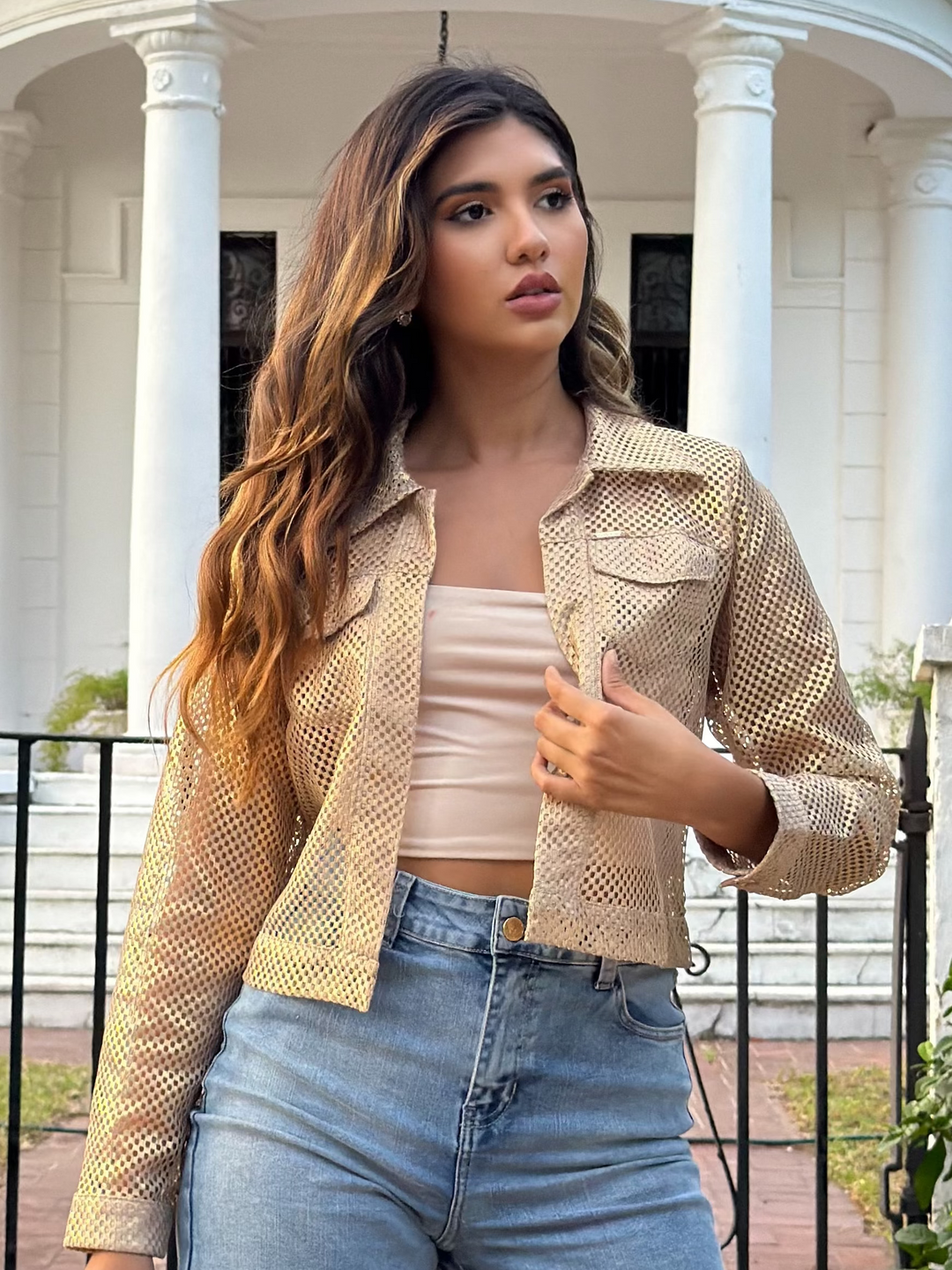 Chaqueta Efecto Metalizado