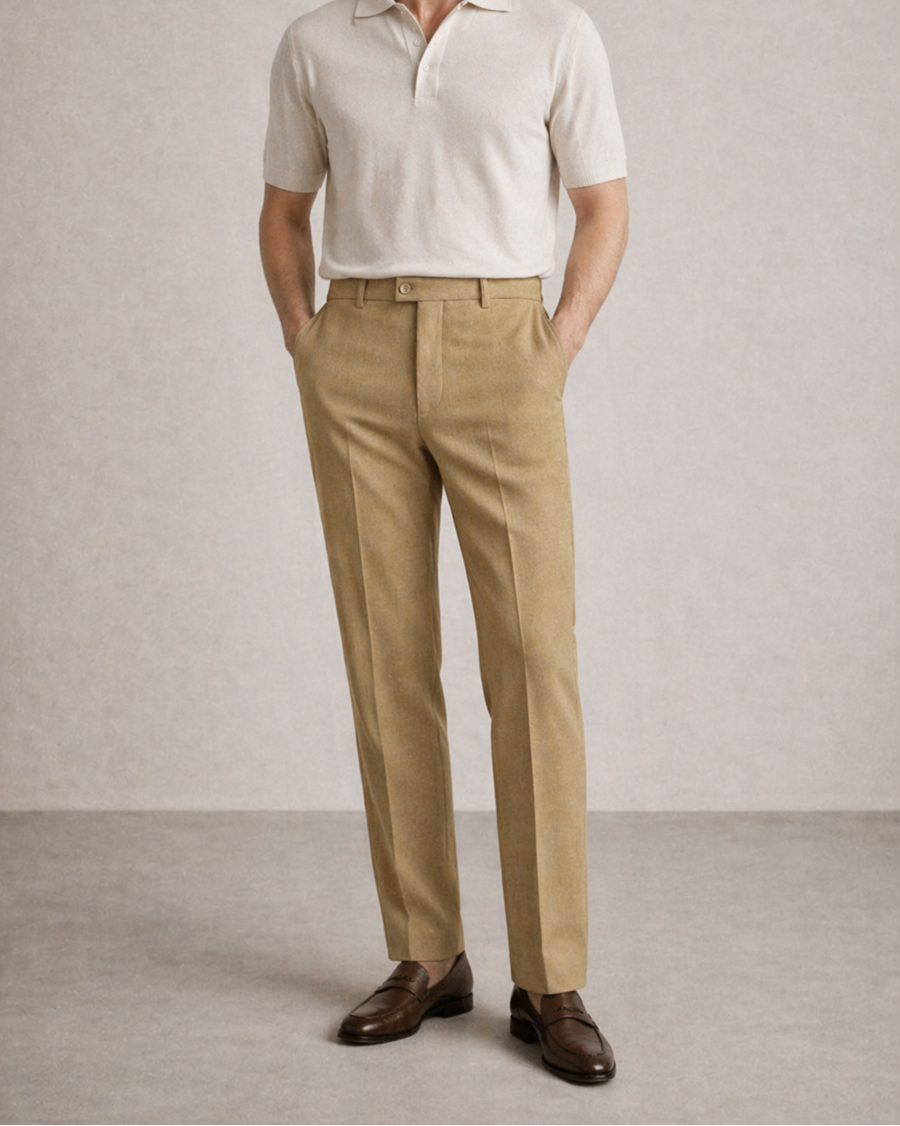 Pantalón Sastre Caqui Poliester - Purple Rain