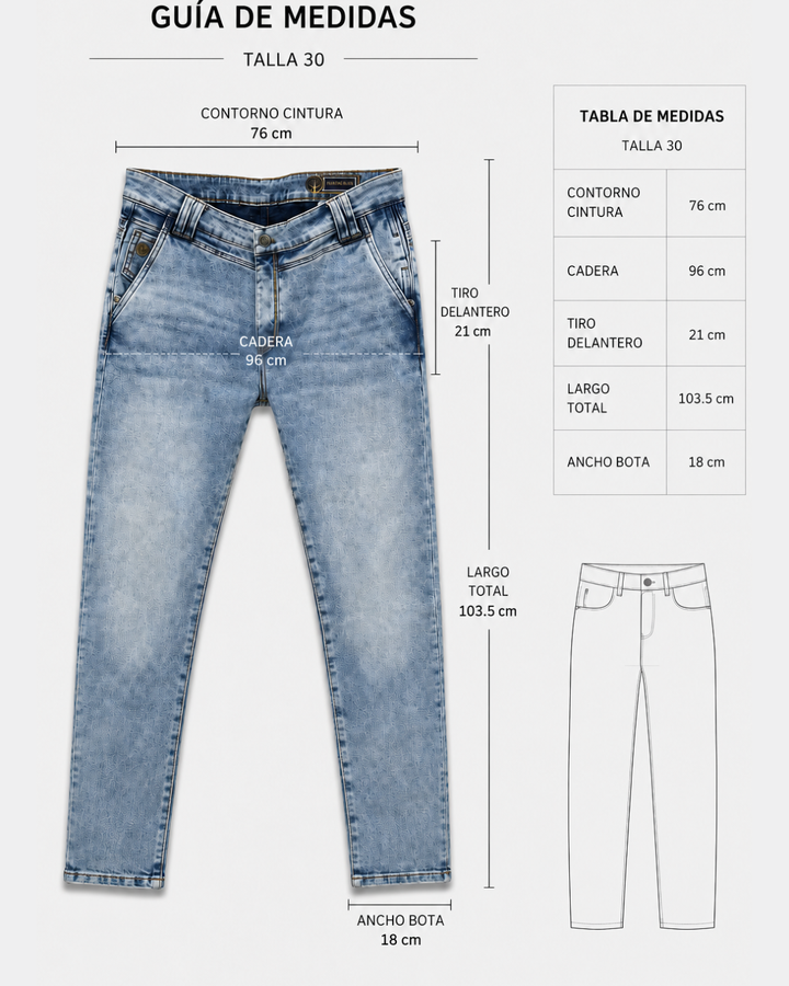 Jean Azul Texturizado para Hombre | Purple Rain  Descripción