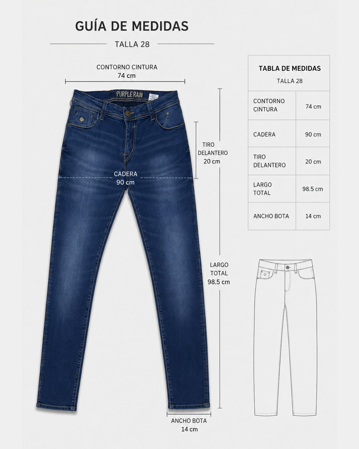 Jean Azul Índigo Skinny Fit para Hombre