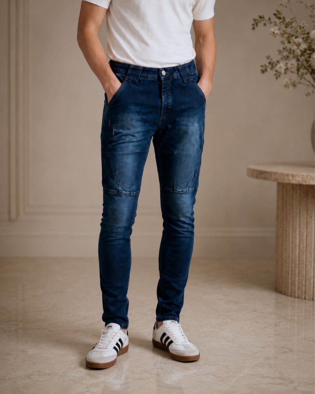 Jean Biker Torino Índigo Hombre | Skinny Fit Stretch