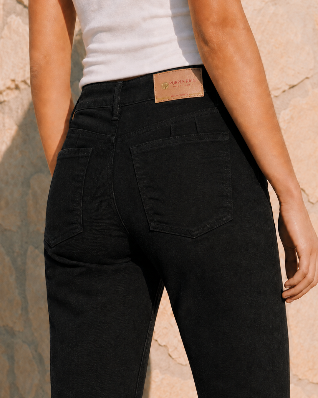 Jean Dama Clásico Negro Bota Recta