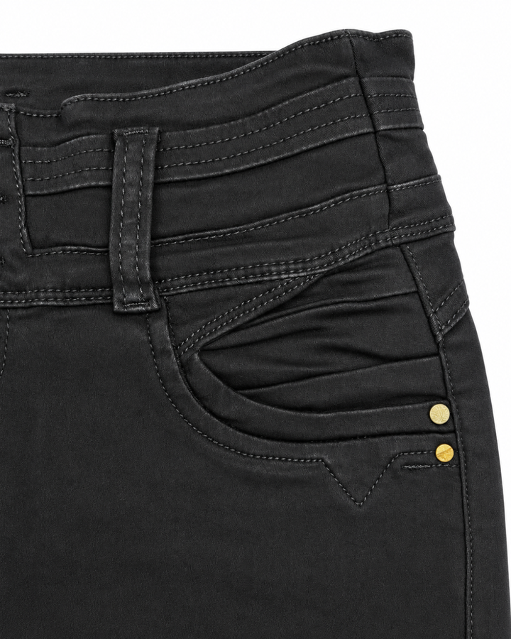 Jean Dama Negro Bota Recta