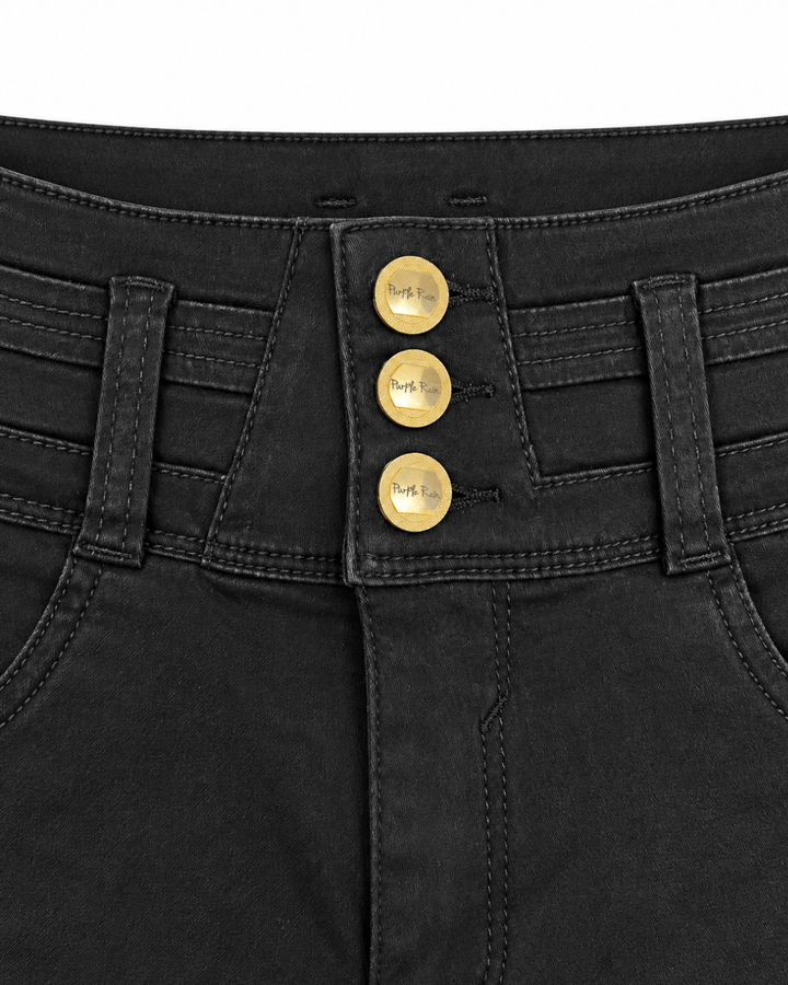 Jean Dama Negro Bota Recta