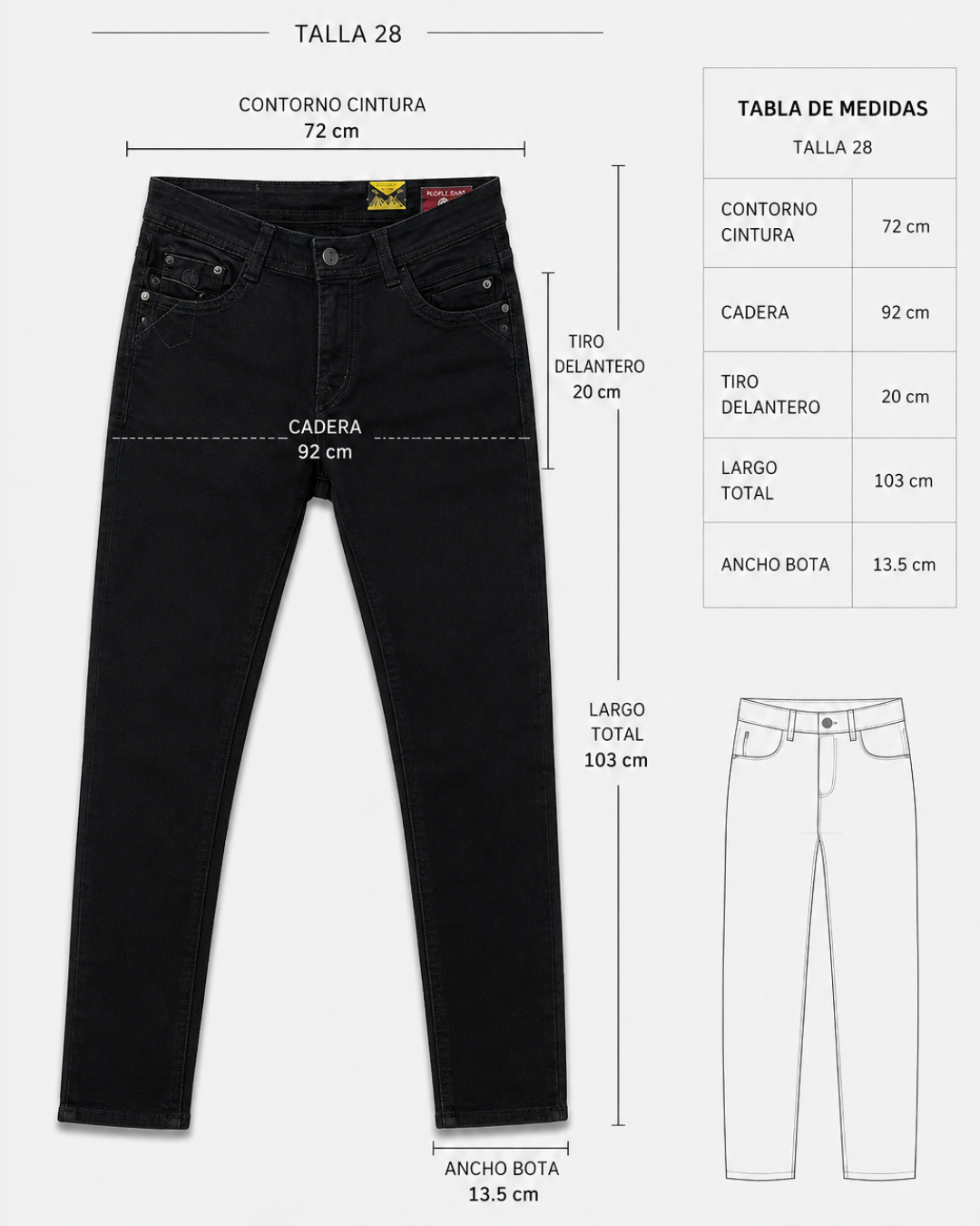 Jean Hombre Skinny Fit Negro| Purple Rain