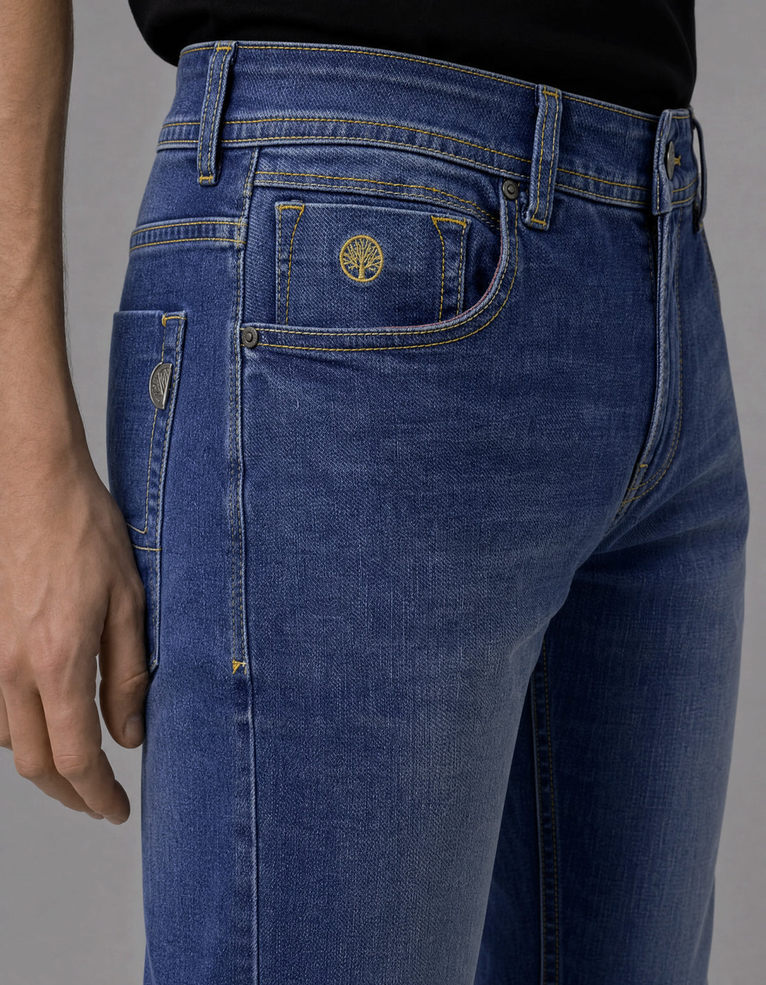 Jean Hombre Slim Fit Azul Índigo Bota Recta