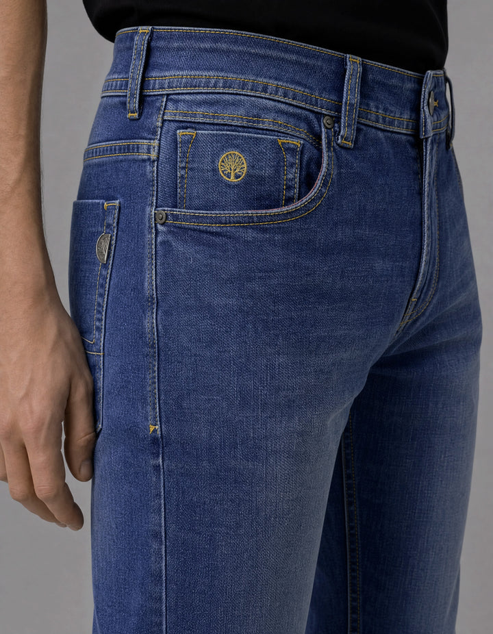 Jean Hombre Slim Fit Azul Índigo Bota Recta