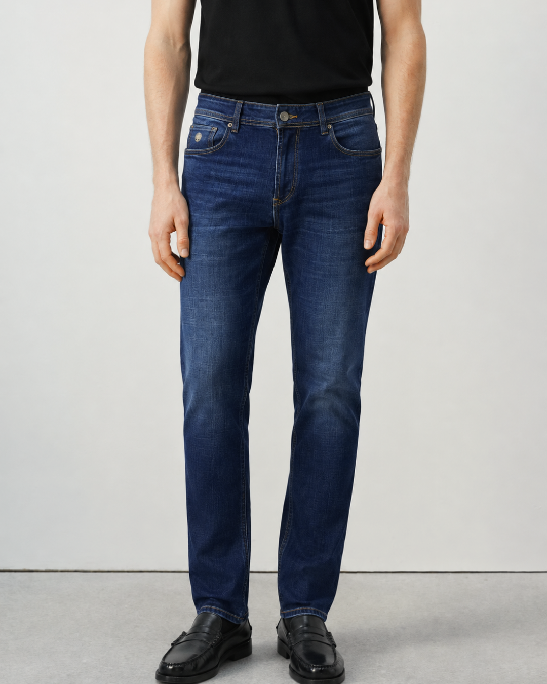 Jean Hombre Slim Fit Azul Índigo Bota Recta