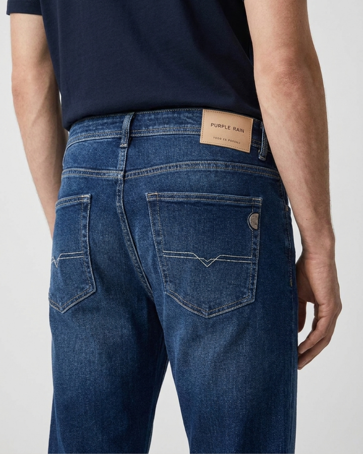 Jean Hombre Slim Fit Azul Índigo Bota Recta