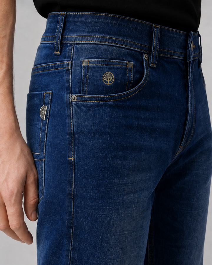 Jean Hombre Slim Fit Azul Índigo Bota Recta