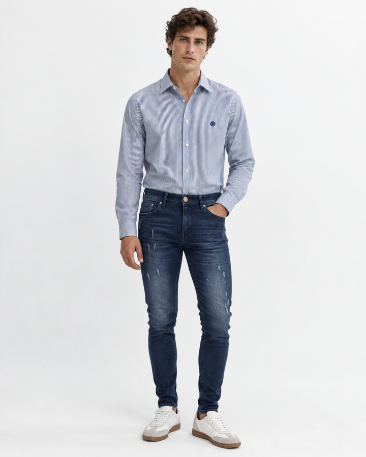 Jean Hombre skinny azul