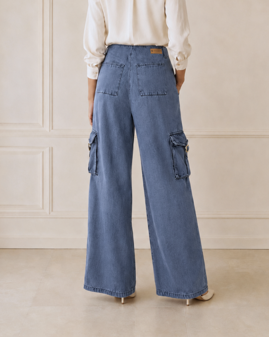 Jean Pantalón Cargo bota recta ligero
