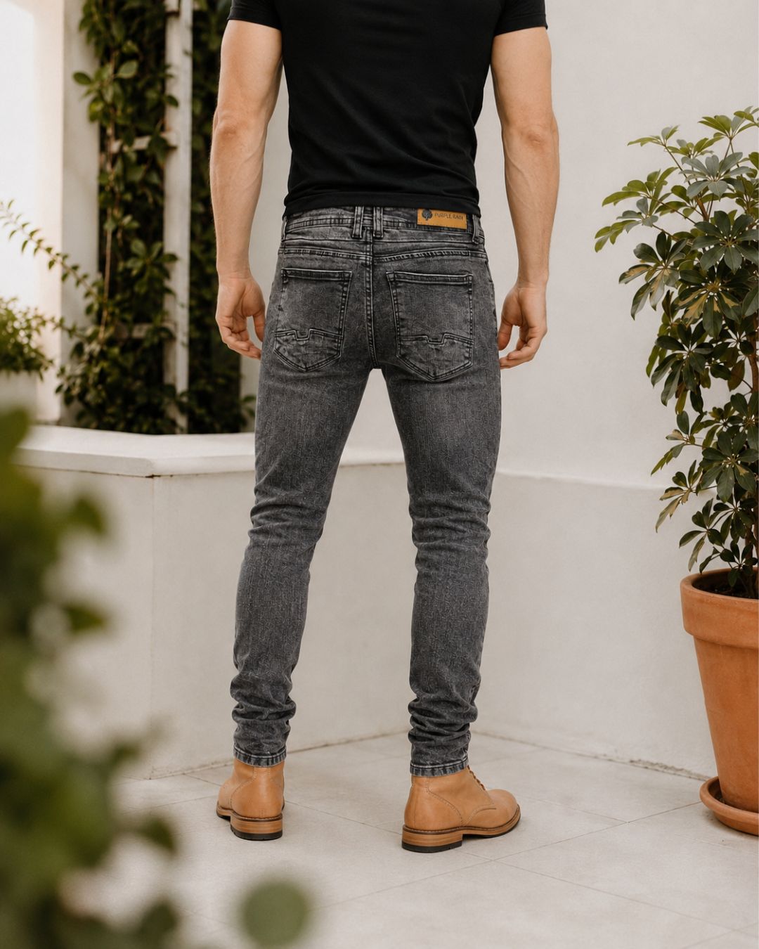 Jean Hombre Skinny Gris Clásico