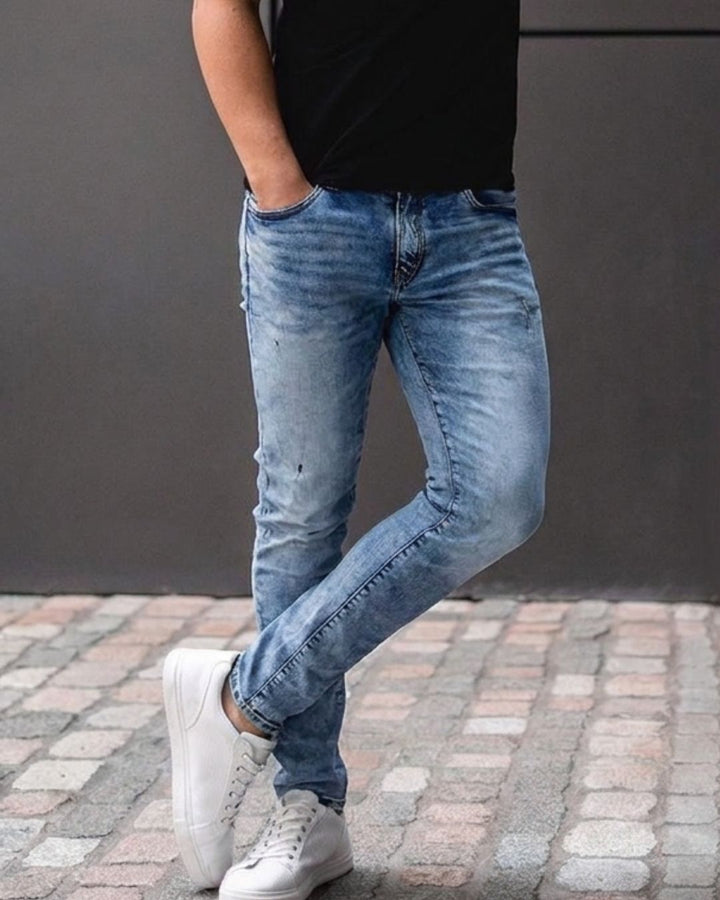 Jean Hombre Skinny Clásico Denim Azul Cielo