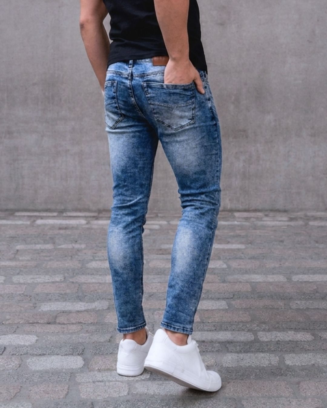Jean Hombre Skinny Clásico Denim Azul Cielo