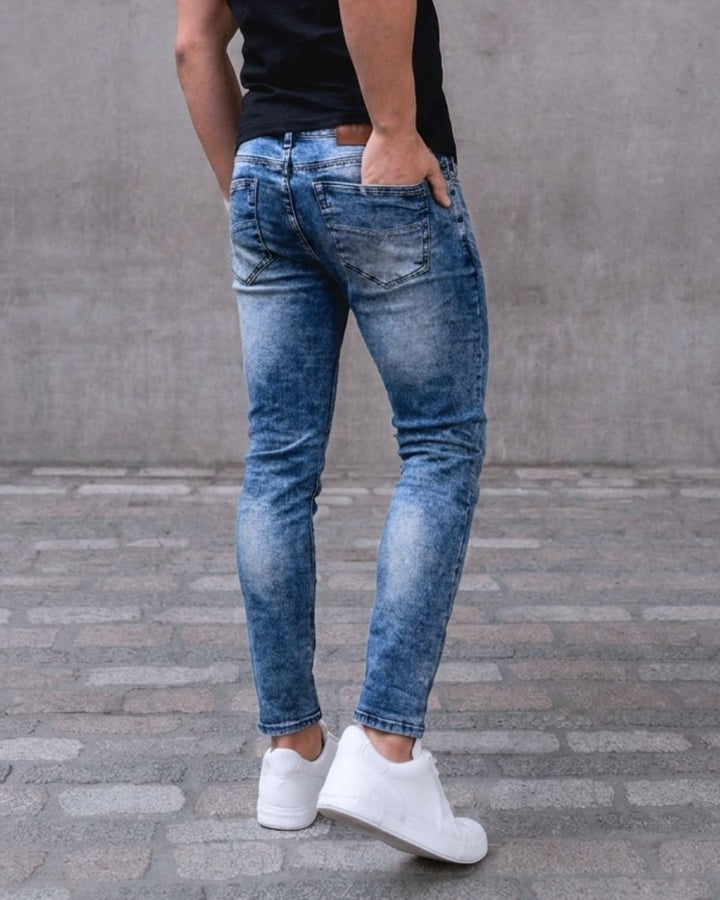 Jean Hombre Skinny Clásico Denim Azul Cielo