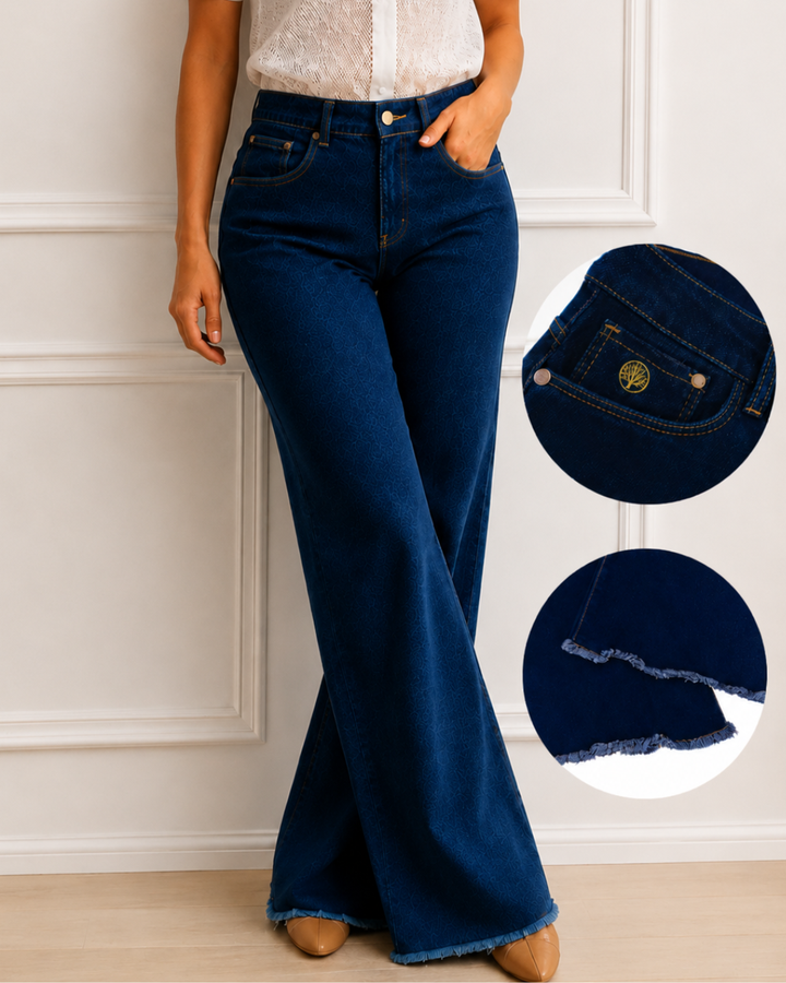 Jean Wide Leg Dama Tiro Alto