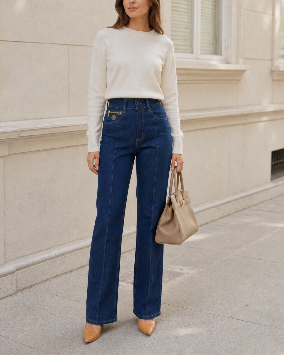 Jean bota recta mujer