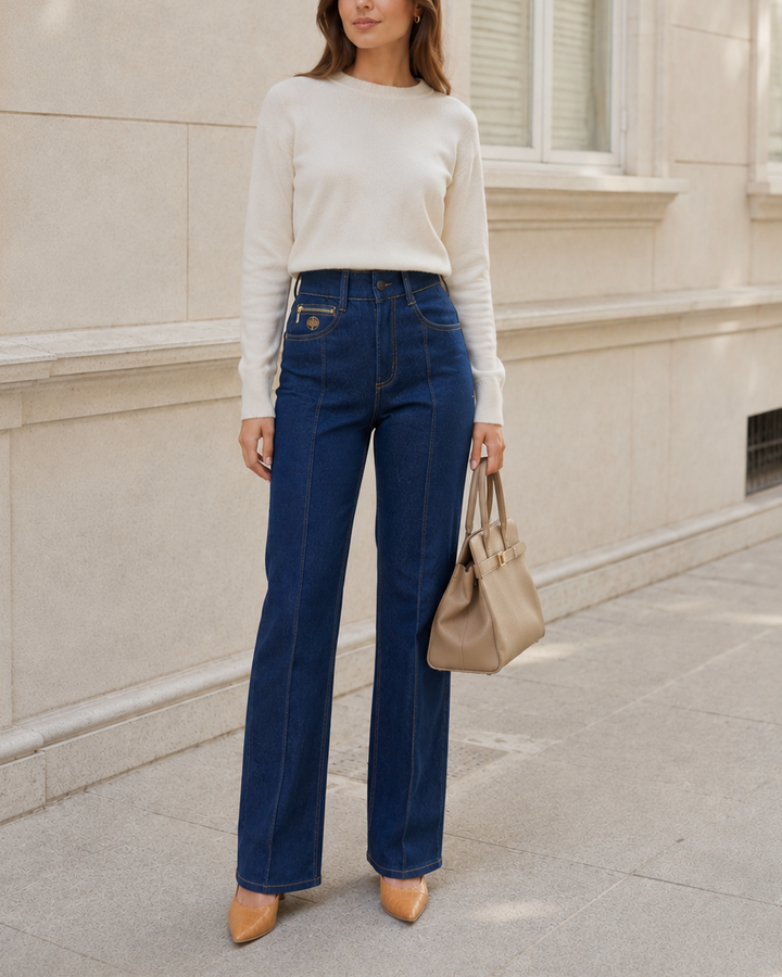 Jean bota recta mujer