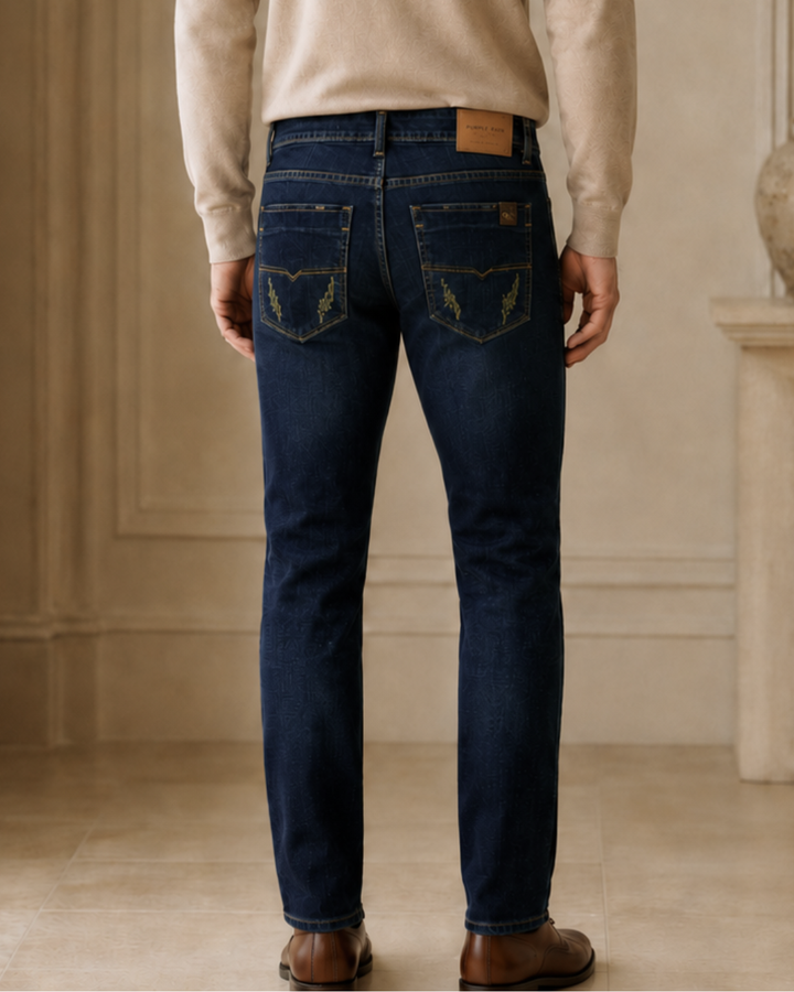 Jean Índigo Slim Fit para Hombre con Desgastes | Purple Rain
