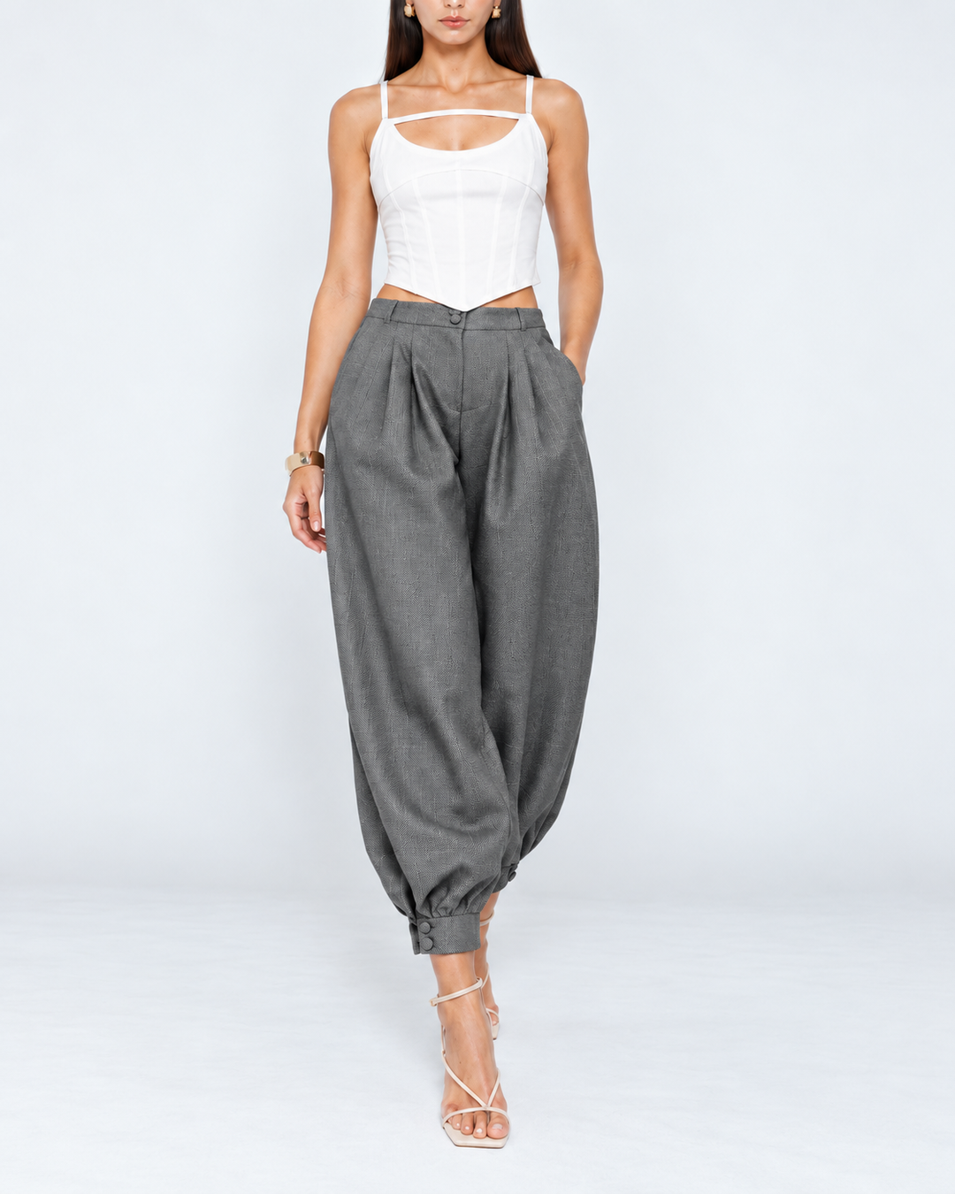 Pantalón Dama Balloon Texturizado Sastre