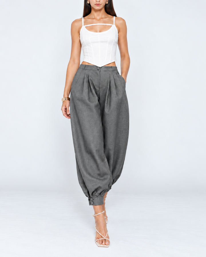 Pantalón Dama Balloon Texturizado Sastre