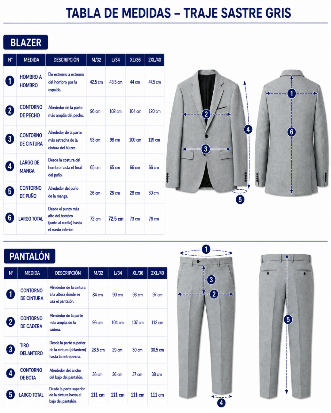 Traje Hombre  Slim Fit Tipo Paño con Coderas. gris plata