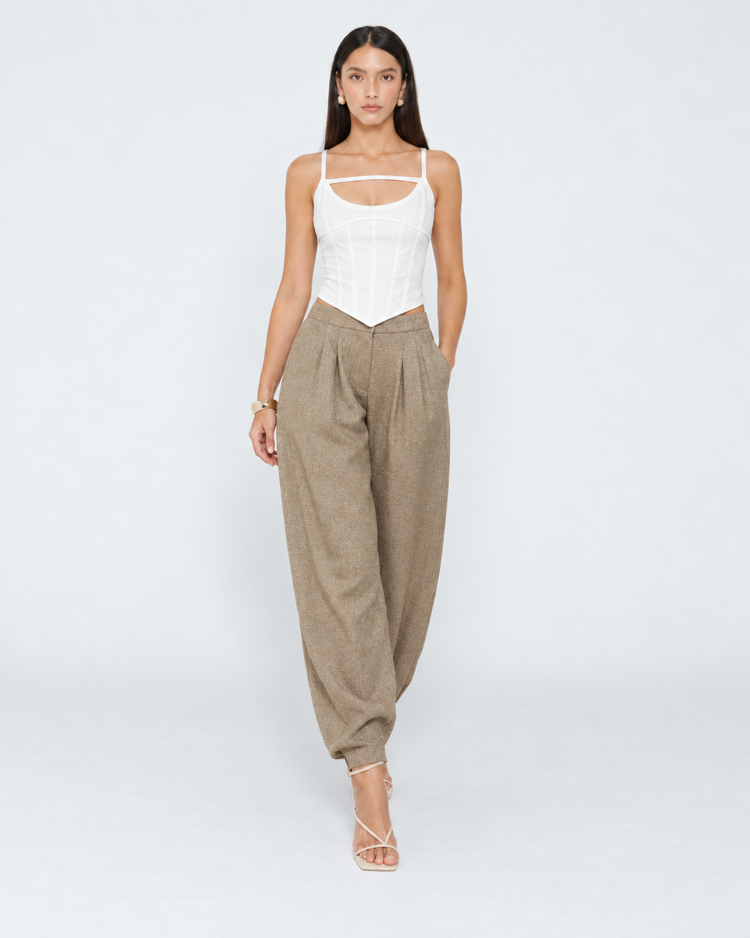 Pantalón Dama Balloon Texturizado Sastre