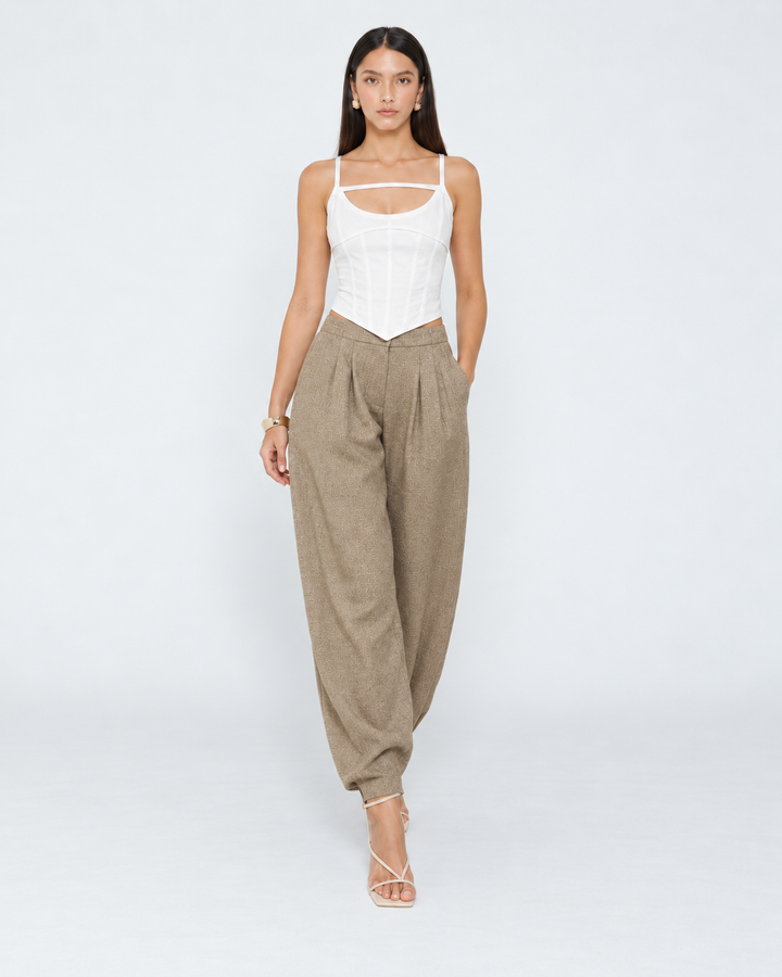 Pantalón Dama Balloon Texturizado Sastre