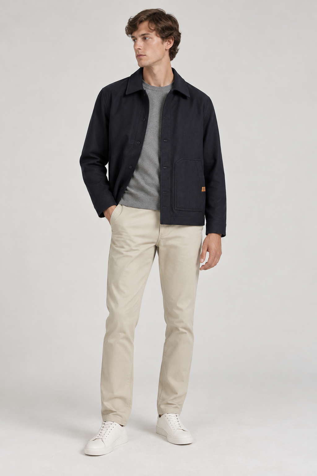 Chaqueta Clásica Tipo Paño para Hombre azul Navy