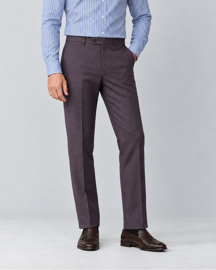 Traje Hombre Premium Ciruela Texturizado sin coderas