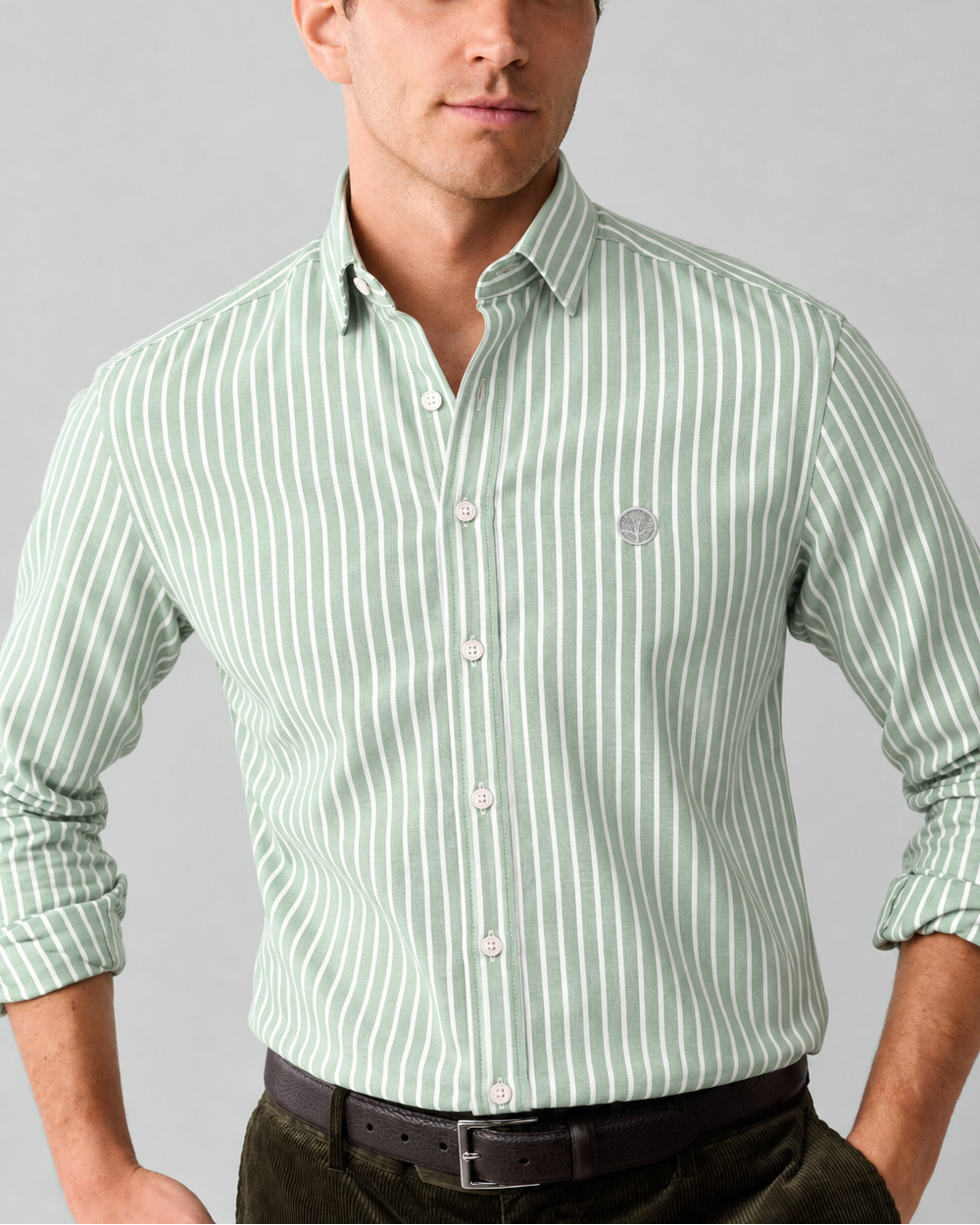 Camisa Hombre Cuello Italiano Manga Larga Raya Gruesa | Purple Rain - Purple Rain