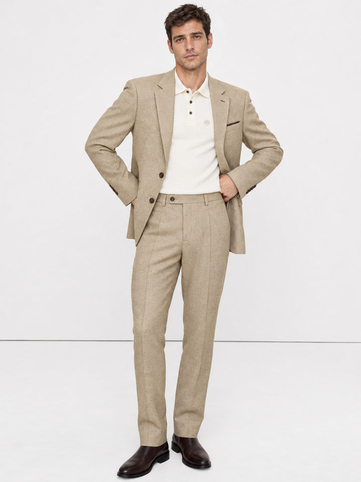 Traje para Hombre Premium Texturizado Arena sin Coderas