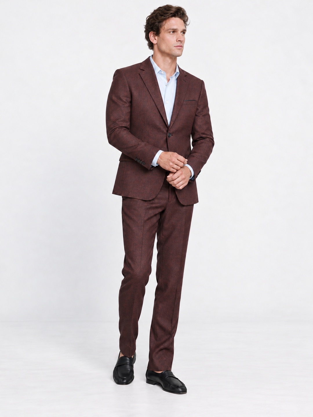 Traje Hombre Premium vino jaspeado
