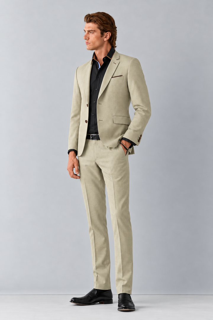 Traje Hombre Premium  beige arena