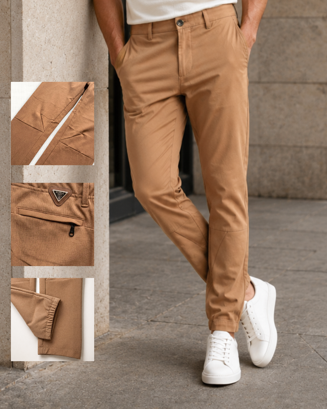 Pantalón Casual Hombre Semi Entubado con Stretch