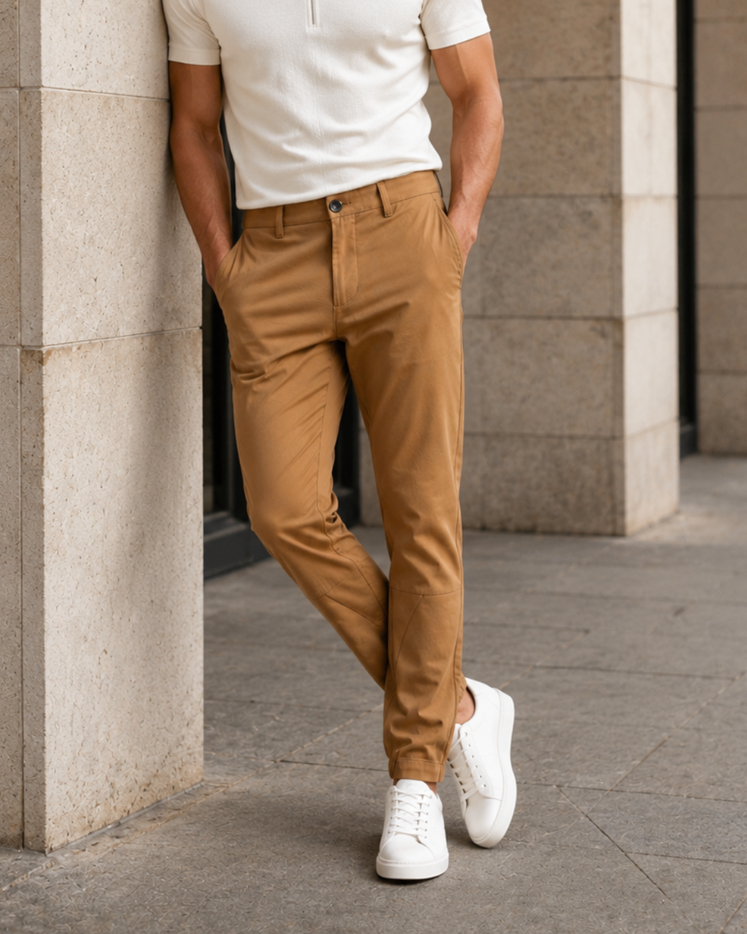 PANTALON HOMBRE , DRILL HOMBRE COLOR OCRE 