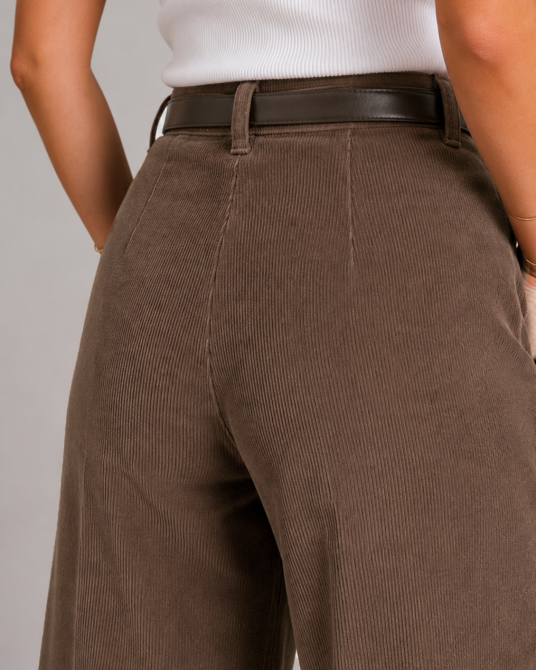 Pantalón dama  Pana Wide Leg Café