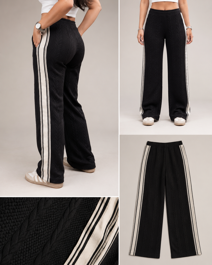 Pantalón Dama · Punto Trenzado con Cinta Lateral